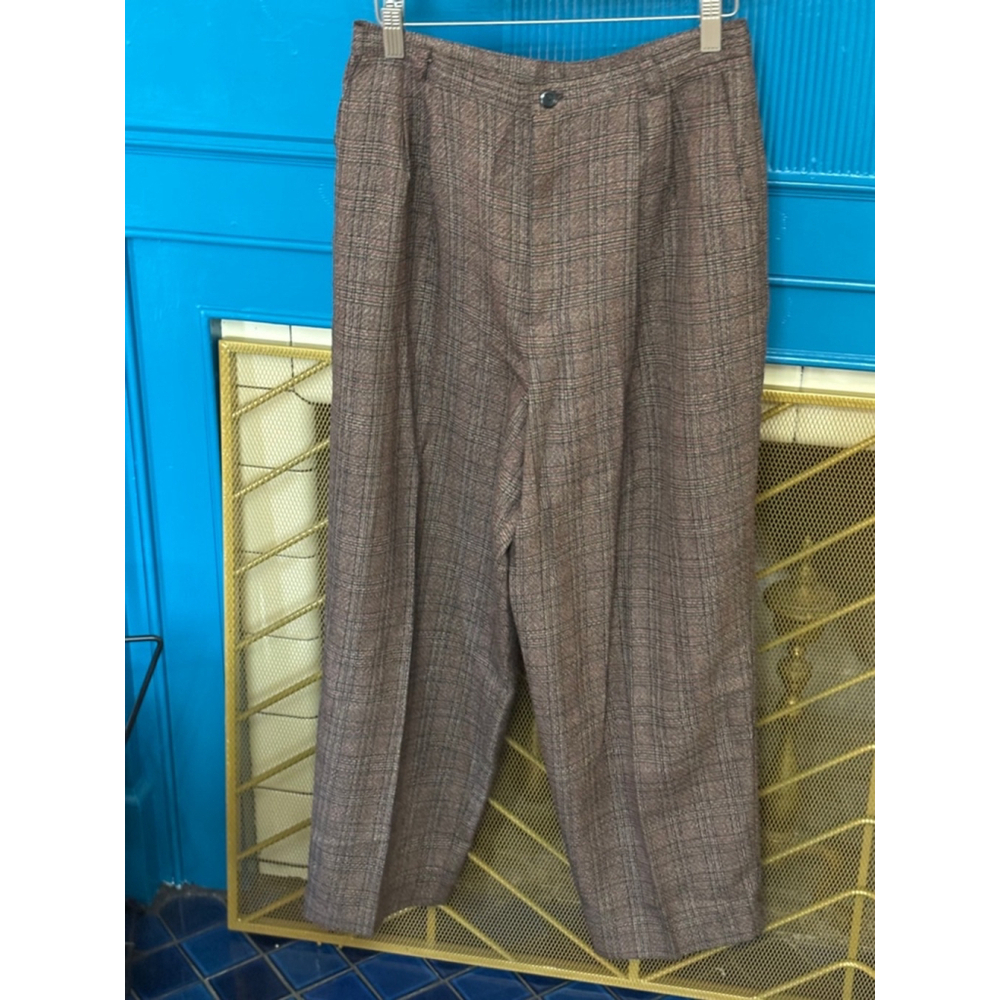 Vintage Lasting Impressions Brown Plaid Pants Size12